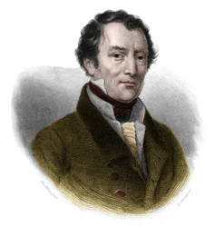 Retrato de Jacques-Antoine (Jacques Antoine) Manuel (1775-1827), advogado e político francês. in "Livro dos Oradores" de Louis de Cormenin Timon. 1842. Colecção privada.