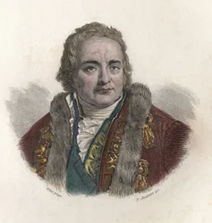 Retrato de Jean Antoine (Jean - Antoine) Chaptal, Conde de Chanteloup (1756-1832), químico e político francês. Em "Retratos de Homens Úteis".