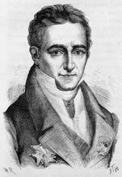 Retrato de Jean Baptiste (Jean-Baptiste), Conde de Villele, político francês (1773 - 1854) - em "L
