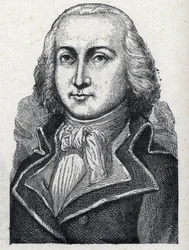 Retrato de Jean Baptiste Cyrus Adelaide de Timbrune de Thiembronne dit Valencia, Conde de Valencia e General da Revolução Francesa (1757-1822). Gravura a partir de 1889. Coleção privada.