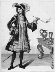 Retrato de Jean Bart (1651-1702), corsário francês. Gravura em "La Marine et les colonies: commerce".