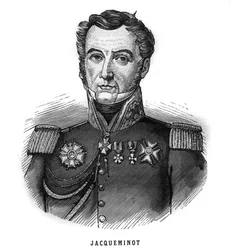 Retrato de Jean Francois Jacqueminot, Visconde de Presunto (1787-1865), general francês e político. Gravura em "Les Illustrations De L