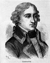 Retrato de Jean Jacques Régis de Cambacérès, duque de Parma, jurista e político francês (1753-1824) - gravura - em “” L&39;Histoire de France ”” de Henri Martin