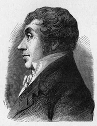 Retrato de Jean Marie Joseph (Jean-Marie-Joseph) Coutelle (1748-1835), comandante dos aerostiers militares sob a República - in "Album of Science; cientistas ilustres; Grandes Descobertas" 1896
