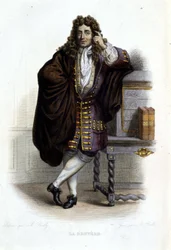 Retrato de Jean de La Bruyere, escritor e moralista francês (1645-1696) em Ed. Mennechet, "Le Plutarque francais".
