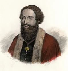 Retrato de Joseph Pitton de Tournefort (1656-1708), viajante e botânico francês. Em "Retratos de Homens Úteis".