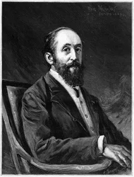 Retrato de Jules Claretie (1840-1913), romancista francês e membro da academia francesa entre 1888 e 1913, In "The Illustrous World" (O Mundo Ilustrado)
