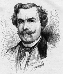 Retrato de Jules de Goncourt (1830-1870), escritor francês. Gravura em "Le Monde Illustré" n°690 de 2 de julho de 1870.