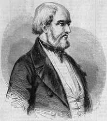 Retrato de Louis Garneray (1783-1857), marinheiro, pintor e historiador marinho francês. Gravura em "Le Monde Illustré" n°26 de 10 de outubro