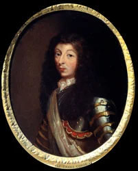 Retrato de Luís II Príncipe de Bourbon (Bourbon-Conde), o Grand Conde (1621-1686) Pintura da Escola Francesa do século XVII. Paris, Musee de l