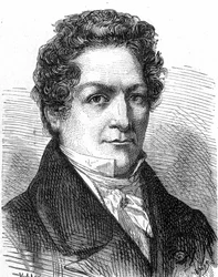 Retrato de Louis Jacques Thénard (1777 - 1857), químico francês - no "Album de la Science; cientistas ilustres; Grandes Descobertas" 1896.