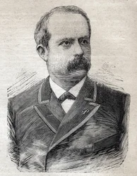 Retrato de Louis Lepine (1846-1933), prefeito de Paris, em "Le Petit Parisien" em 23/07/1893 (gravura)