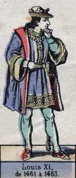 Retrato de Luís XI da França, conhecido como o Prudente (1423-1483) (dinastia dos Capetianos). Ilustração do final do século XIX.
