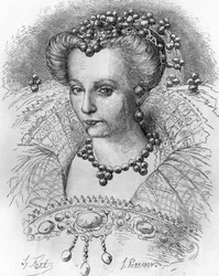 Retrato de Louise de Lorraine (1553-1601), Esposa de Henri III. Em "Histoire Populaire de la France", sd. circa 1885. Gravação.