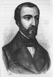 Retrato de M. de Falloux, político francês (1811 - 1886). Gravura de L