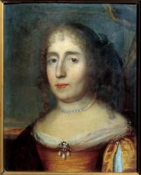 Retrato de Madame de Scudery (ou Madeleine de Scuderi (1607 - 1701), mulher francesa de letras). Pintura anônima da escola francesa