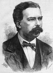 Retrato de Manuel Pardo (1834-1878), Presidente do Peru de 1872 a 1876. Gravura em "Le Monde Illustré" n°1132 de 7 de dezembro de 1878.