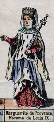 Retrato de Marguerite de Provence (1221-1295), esposa de Luís IX da França. (Dinastia Capetiana). Ilustração de finais do século XIX.