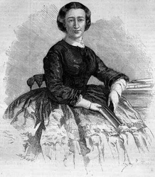Retrato de Maria Francisca de Sales (1825-1860), Duquesa de Alba e irmã do Imperador francês Eugenie de Montijo. Gravura em "Le Monde Illustré" n°180 de 22 de Setembro de 1860.