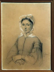 Retrato de Marie Dumas, nascida Marie Louise Elisabeth Labouret, mãe de Alexandre Dumas pai. Desenho anónimo, 1841, Villers-Cotterêts. Museu Alexandre Dumas