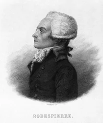 Retrato de Maximilian Robespierre (1758 - 1794) - em "Revolution francaise" de Thiers. Século XIX