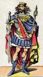Retrato de Merovee III (ou Merowig) (ca. 412-458), Rei dos Francos de 448 a 458.