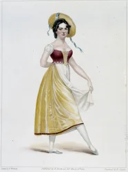 Retrato de Miss Noblet no Ballet do Camponês Assumido