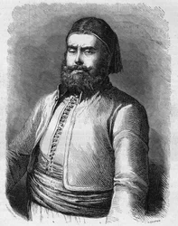 Retrato de Mohammed Said (1822-1863), vice-rei (Pasha) do Egito sob o Império Otomano. Gravura em "Le Monde Illustré" n°303 de 31 de janeiro