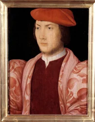Retrato de Odet de Coligny, cardeal de Chatillon em 1534 (virilha filho de Gaspard de Coligny, Marechal da França e irmão do almirante Gaspard de Coligny) (1517-1571) por volta de 1535 Pintura da Escola Francesa do século XVI. Dim. 0,32x0,23m. Versaille