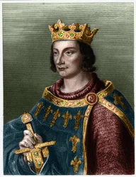 Retrato de Filipe III de França, dit Philippe le Hardi (1245-1285) (dinastia dos Capetianos) - em "Histoire des Francais" de Lavallee, gravura, sd.