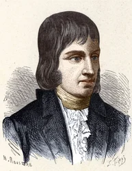 Retrato de Philippe Lebon (1769 - 1804), engenheiro e químico francês (inventor da iluminação a gás) - em «Álbum da Ciência; cientistas ilustres; Grandes descobertas», 1896