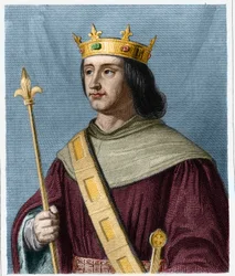 Retrato de Philippe VI de Valois (1294 - 1350), Rei de França - em "Histoire des Francais" de Lavallee, gravura, sd.