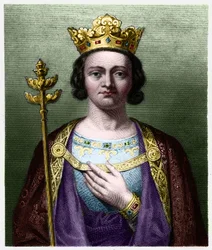 Retrato de Philippe V o Longo (1294 - 1322), Rei de França - em "Histoire des Francais" de Lavallee, gravura, sd.