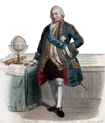 Retrato de Pierre Andre de Suffren de Saint Tropez, oficial de justiça de Suffren (1729-1788), almirante francês.