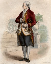 Retrato de Pierre Augustin Caron de Beaumarchais (1732-1799), relojoeiro, inventor, músico, diplomata e escritor francês.