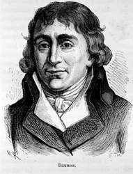 Retrato de Pierre Claude François Daunou, político e historiador francês (1761-1840) - em "L