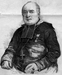 Retrato de Pierre Louis Coeur (1805-1860), eveque de Troyes. Gravura em "Le Monde Illustré" n°184 de 20 de Outubro de 1860.