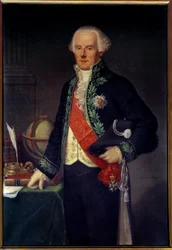 Retrato de Pierre Simon, Marquês de Laplace (1749-1827), matemático, físico e astrônomo. Pintura da École francaise. Paris do século XIX, museu do Observatório