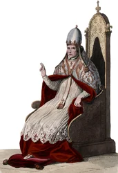 Retrato do papa Sylvester II (ou Silvester II) (c. 938-1003).