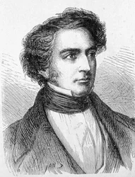 Retrato de Robert Stephenson (1803 - 1859) - em "Album of Science; Illustrous Scholars; Great Discoveries" 1896.