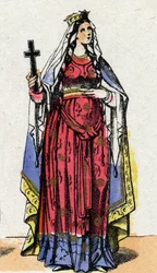 Retrato de Santa Clotilde, Rainha dos Francos (v. 475-545), esposa de Clóvis I.