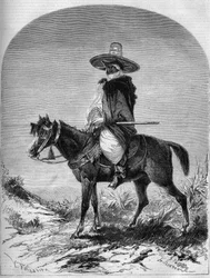 Retrato de um cavaleiro árabe da fronteira de Marrocos