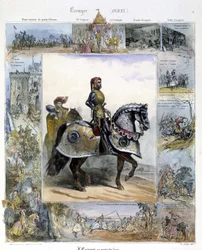 Retrato de um Ecuyer em "História Pitoresca da Equitação Antiga e Moderna" de Charles Aubry