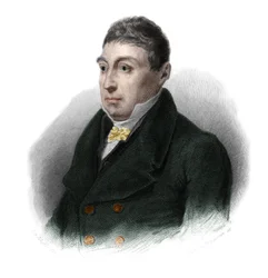 Retrato do general La Fayette (Marie Gilbert Mottier, Marquês de Lafayette) (1757-1834), aristocrata francês, oficial militar e político. in "LIBRE DES SPORERS" de Louis de Cormenin Timon. 1842. Coleção privada.
