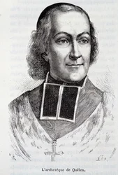 Retrato do Archeveque Hyacinthe Louis de Quelen (1778 - 1839), prelado em “” L&39;Histoire de France ”” de Henri Martin