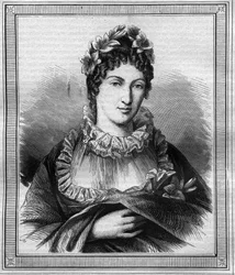 Retrato da Duquesa de Angouleme Marie Therese Charlotte da França conhecida como Madame Royale (1778-1851) Gravura no "Histoire des Papes-Rois-Queen and Empereurs a travessa les centuries" de Maurice Lachatre