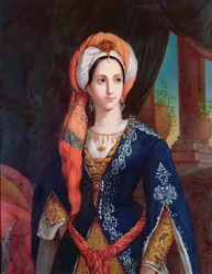 Retrato da atriz Mlle Rachel no papel de Roxanne para a peça, Bajazet de Jean Racine (1639-99)