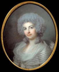 Retrato da esposa de Pierre Choderlos de Laclos Pintura no pastel da Escola Francesa do século XVIII. Sol. 0,55x0,45 m Museu Amiens da Picardia