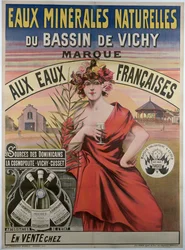 Cartaz publicitário das águas minerais naturais da bacia de Vichy, água mineral natural