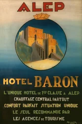 Poster publicidade do Baron Hotel em Aleppo, c.1920